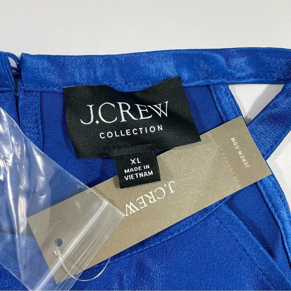 J Crew Collection Amber Tank Top Luster Crepe Royal Tanzanite - Picture 6 of 9